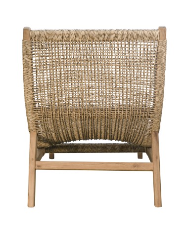 TEAK AND SYNTHETIC RATTAN SUNBED