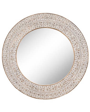 ROUND MIRROR WITH CARVED FRAME