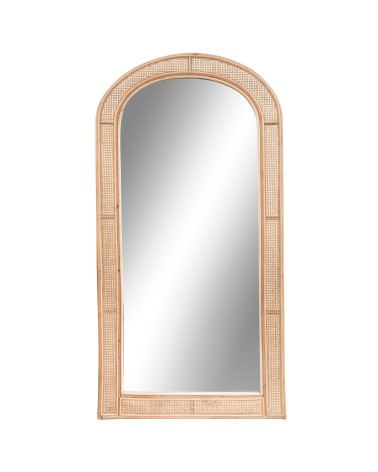MIRROR WITH WICKER FRAME