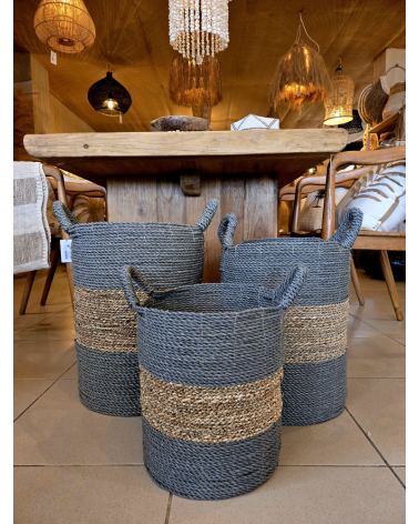 NATURAL FIBRE BASKET WITH HANDLE